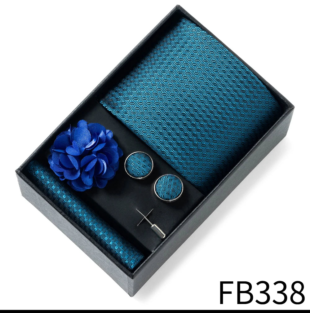 Set de Corbata Dorada de Lujo para Hombre en Caja de Regalo Premium