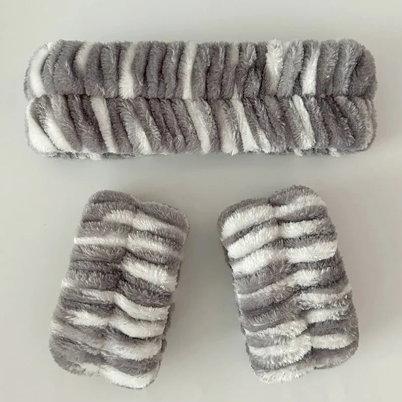 Set Spa 3 Piezas Diadema + Muñequeras Gato Leopardo