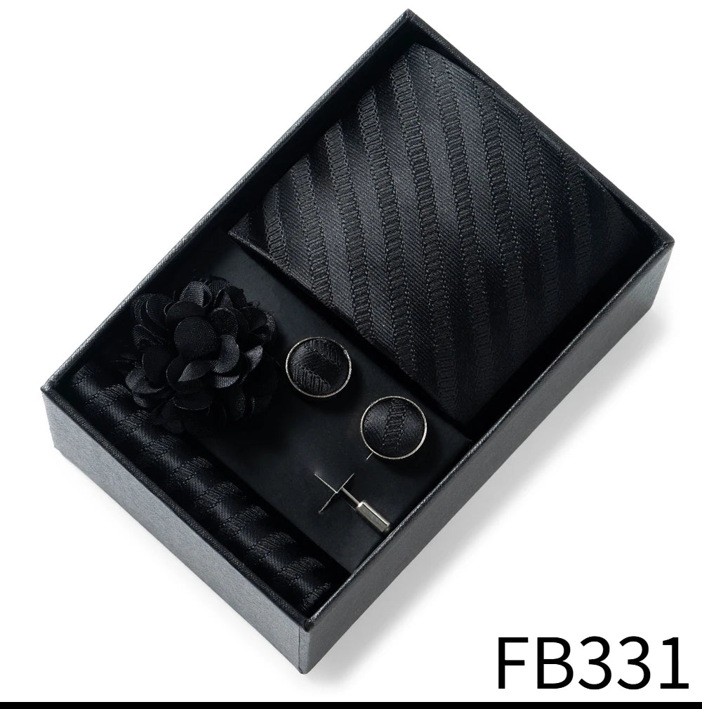 Set de Corbata Dorada de Lujo para Hombre en Caja de Regalo Premium