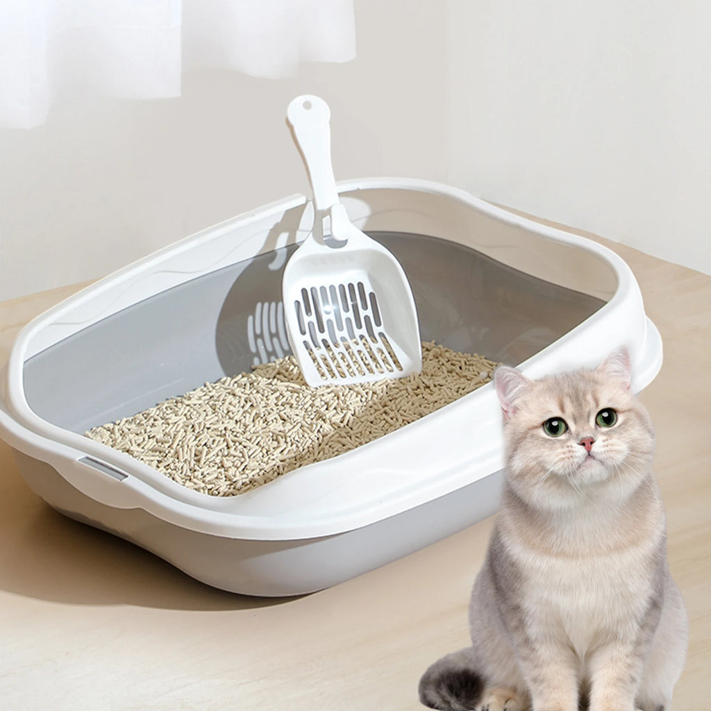 Caja de arena semicerrada para gatitos