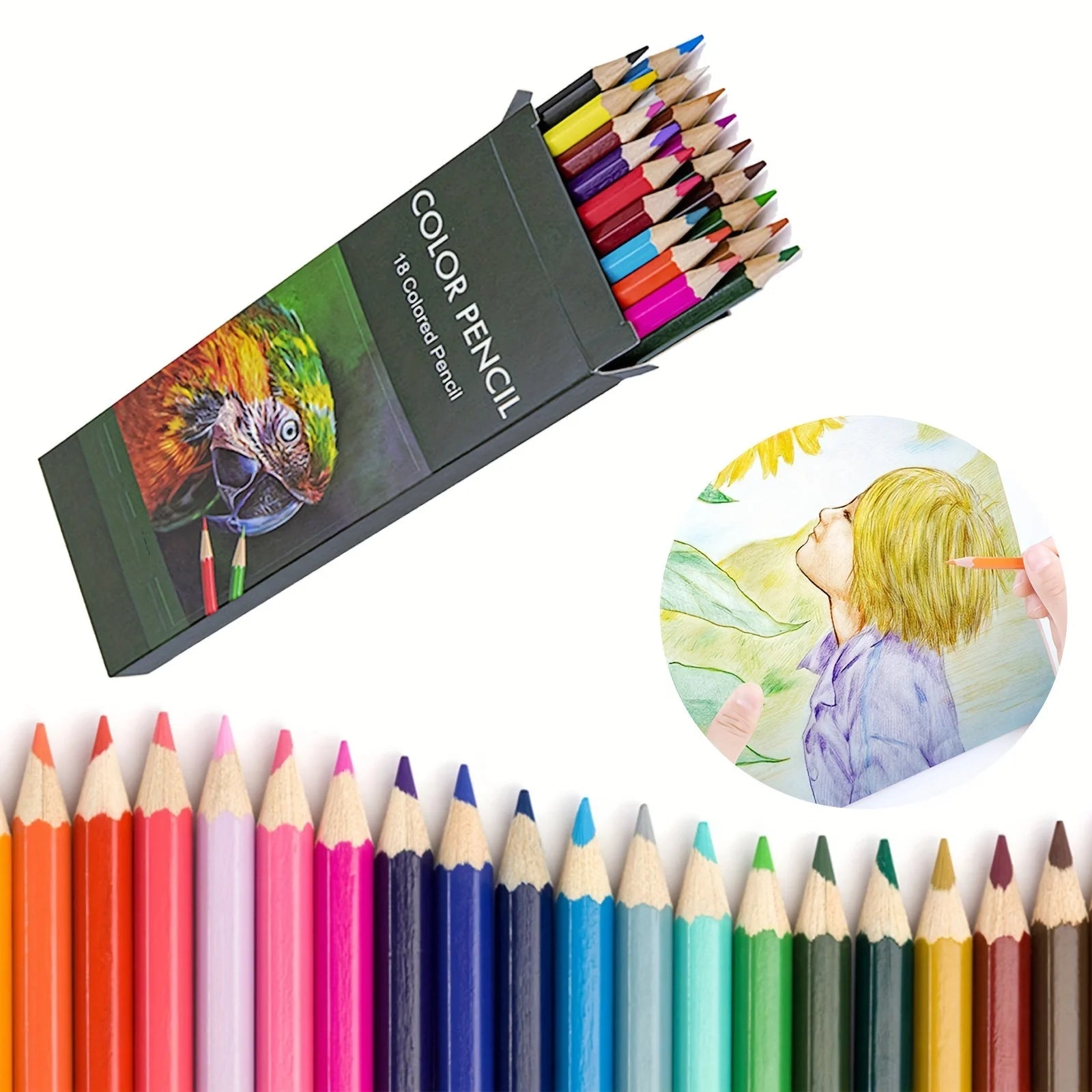 Juego de lápices de colores, pasteles al óleo de núcleo suave para libros para colorear