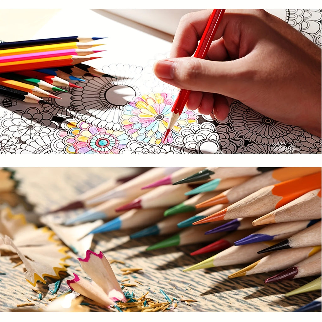Juego de lápices de colores, pasteles al óleo de núcleo suave para libros para colorear
