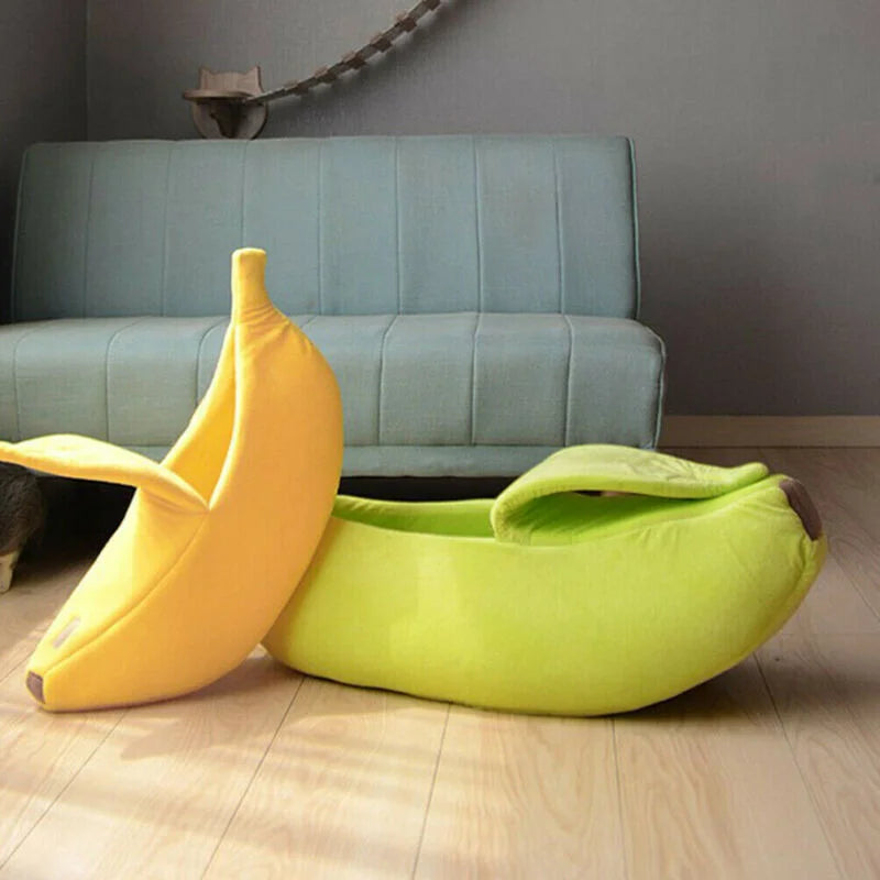 Cama para gatos con forma de plátano