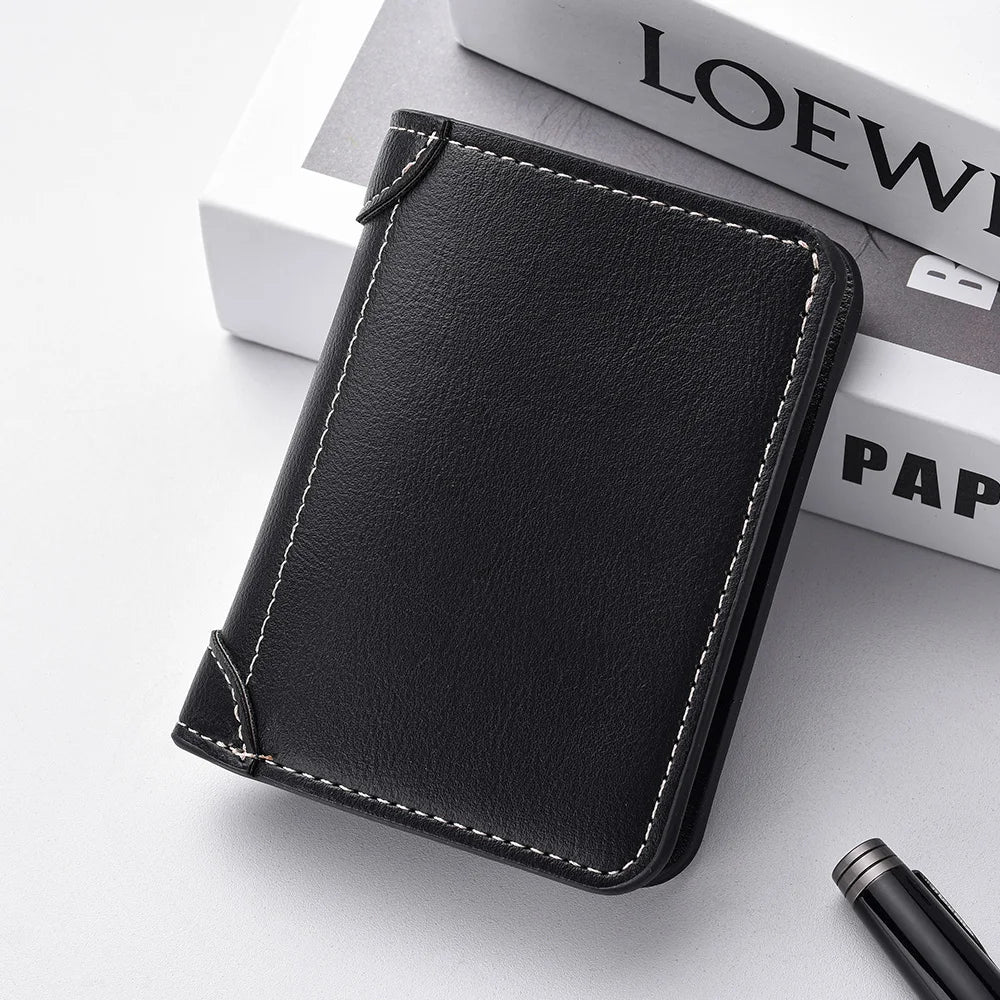 Mini billetera ultra fina de cuero, suave para tarjetas de crédito