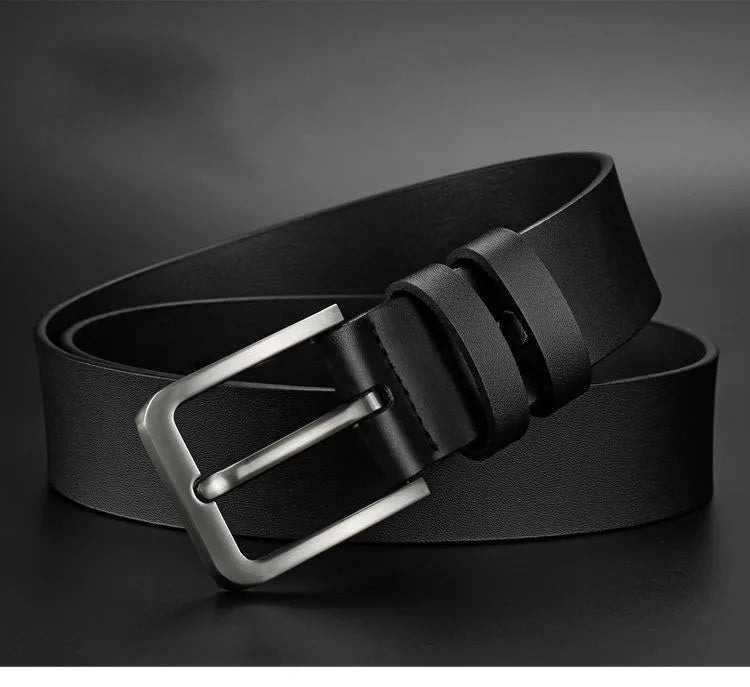 Cinturón Casual Ejecutivo para Hombre con Hebilla Cuadrada de Lujo