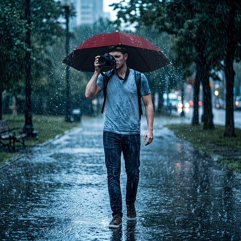Sombrilla de Cabeza Manos Libres para Sol y Lluvia
