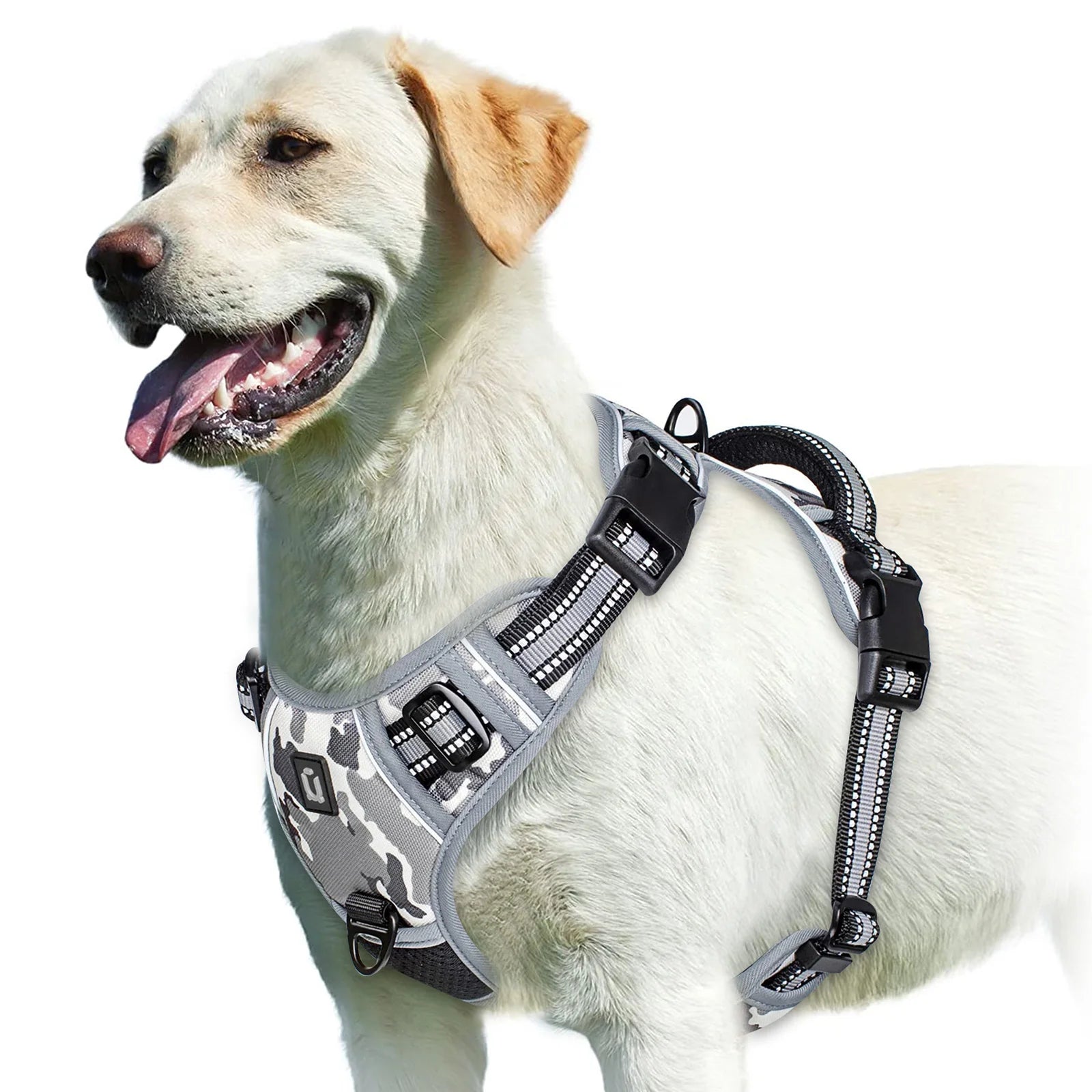 Arnés sin tirones para perro y chaleco acolchado suave ajustable
