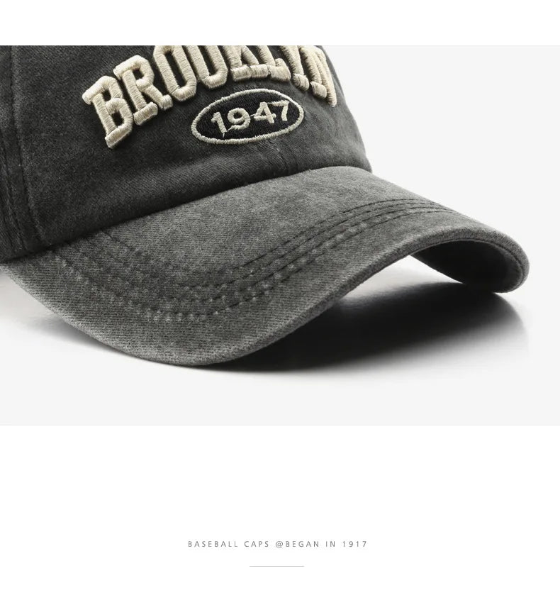 Gorras de béisbol Retro brooklyn Bordado de letras