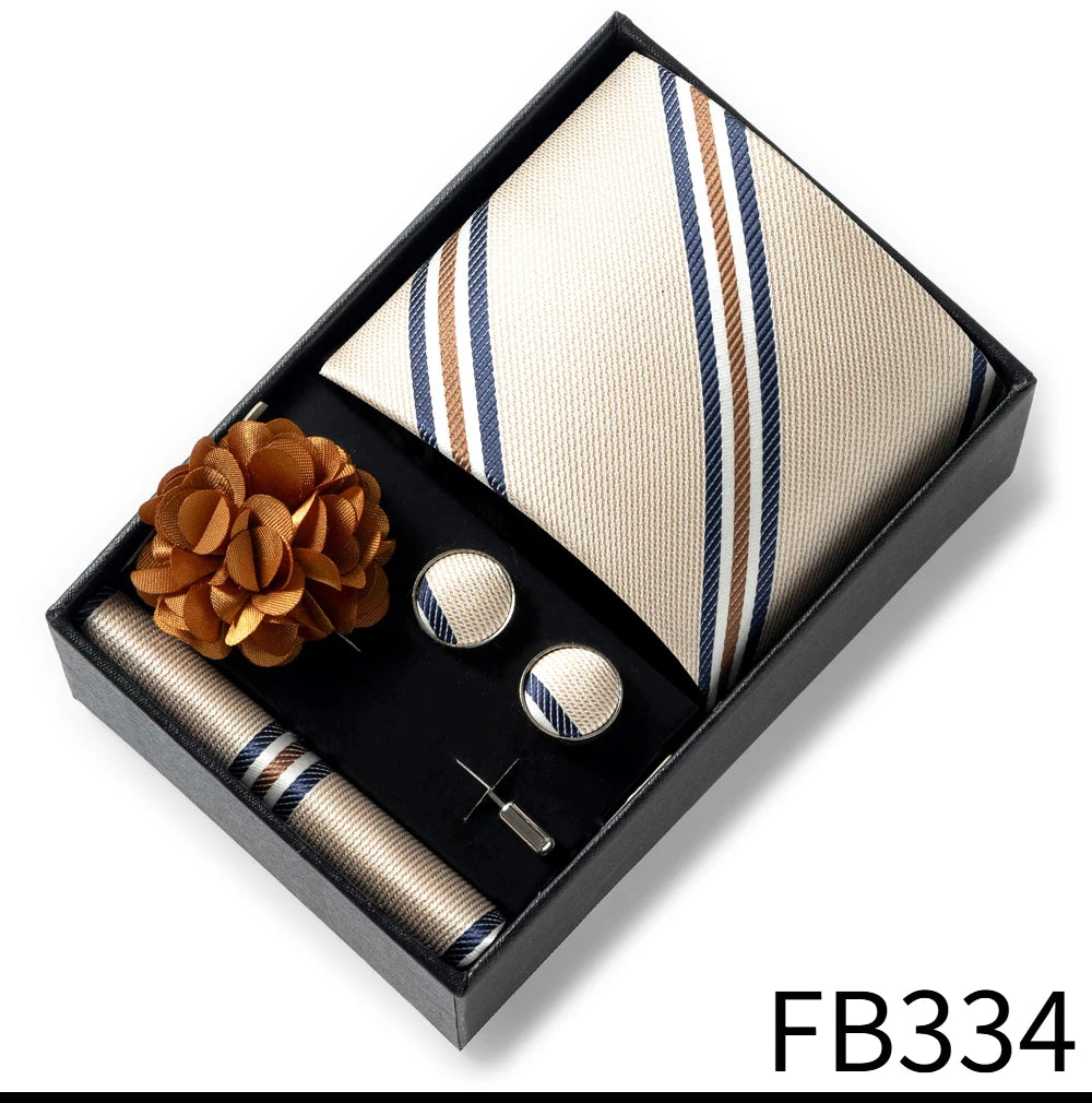 Set de Corbata Dorada de Lujo para Hombre en Caja de Regalo Premium