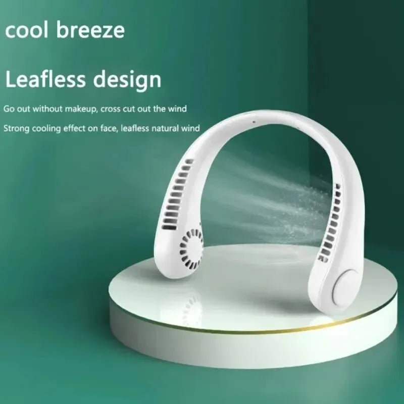 Mini ventilador montado en el cuello portátil sin aspas enfriador de aire recargable