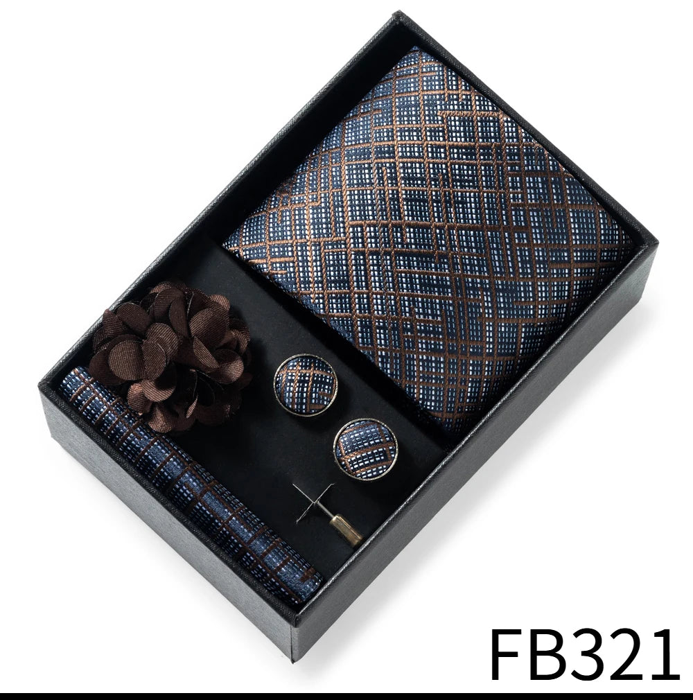 Set de Corbata Dorada de Lujo para Hombre en Caja de Regalo Premium