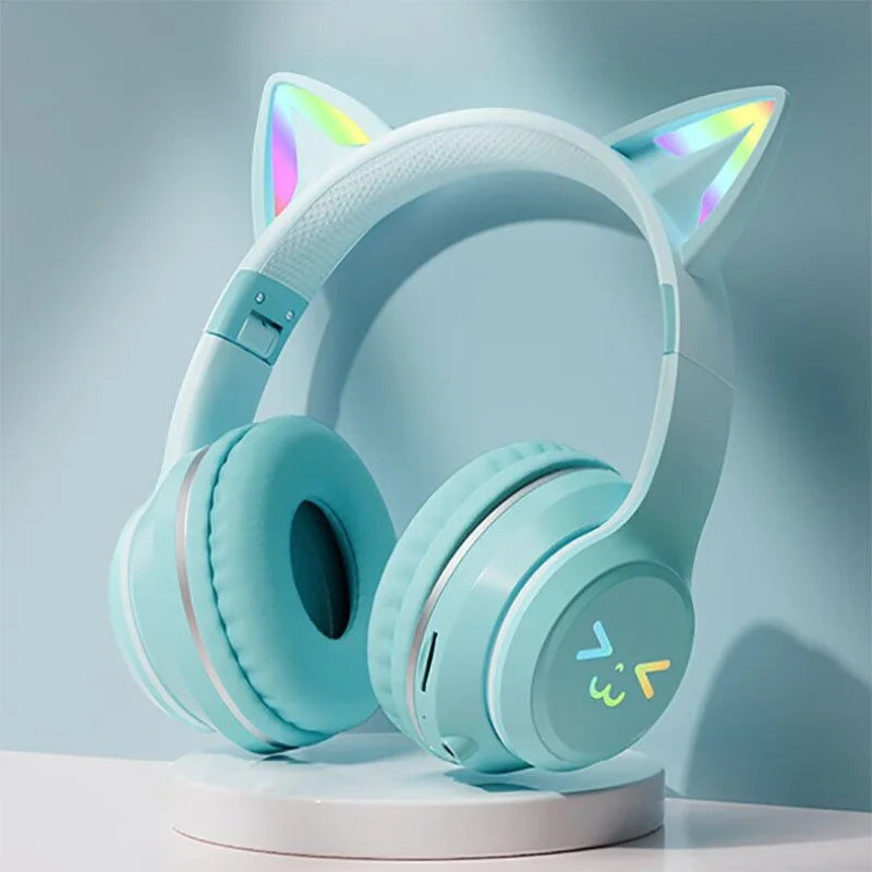 Auriculares Glow para videojuegos de gatito