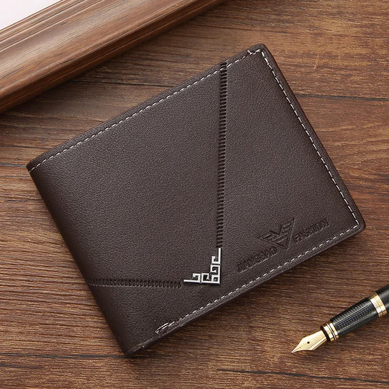 Clip de tarjeta de cuero con textura Lychee para hombre