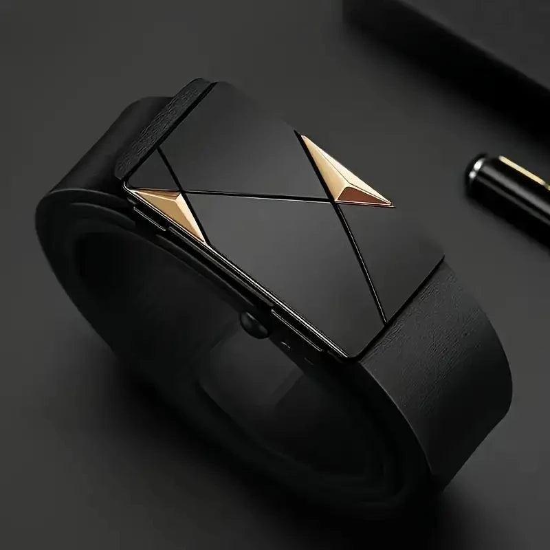 Cinturón Ejecutivo para Hombre con Hebilla Automática de Lujo