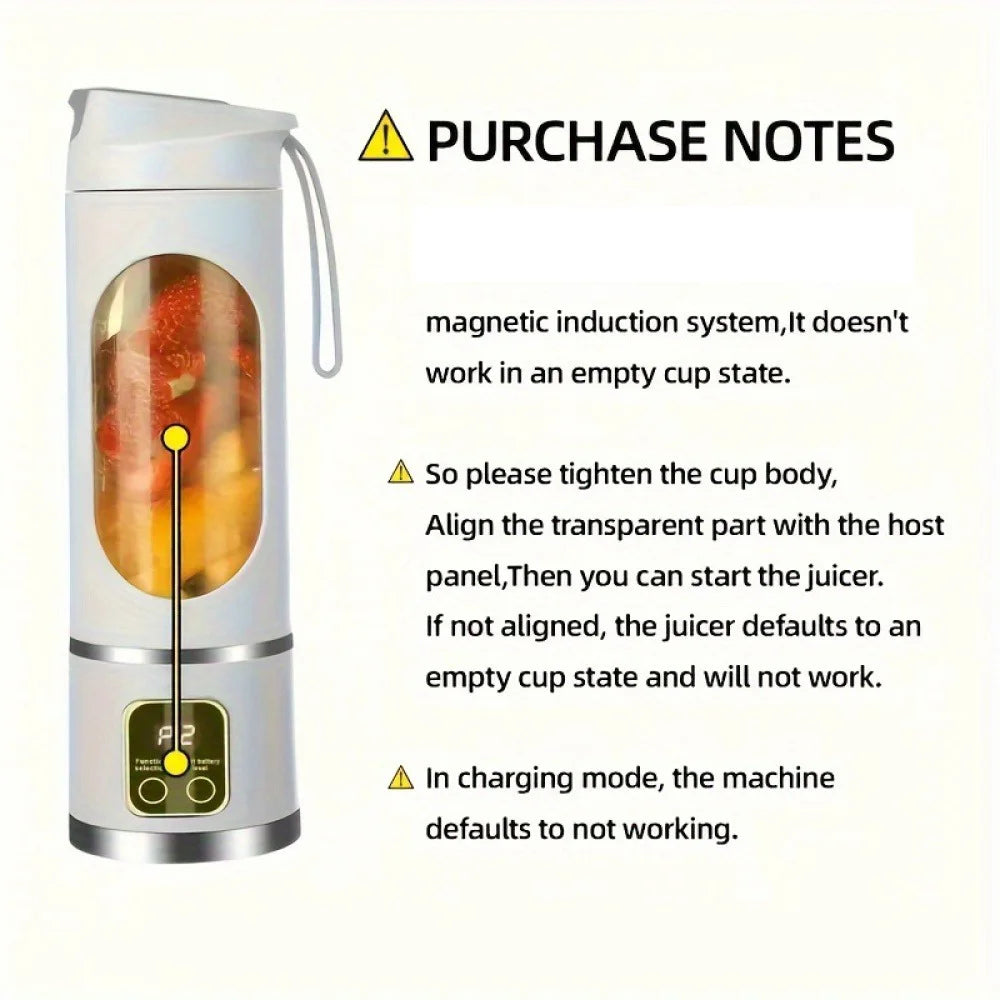 Minilicuadora y extractor de jugo portátil recargable por USB