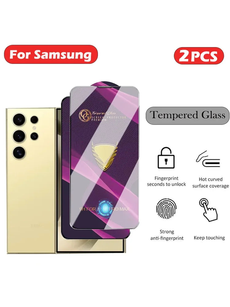 Armadura dorada vidrio templado para Samsung
