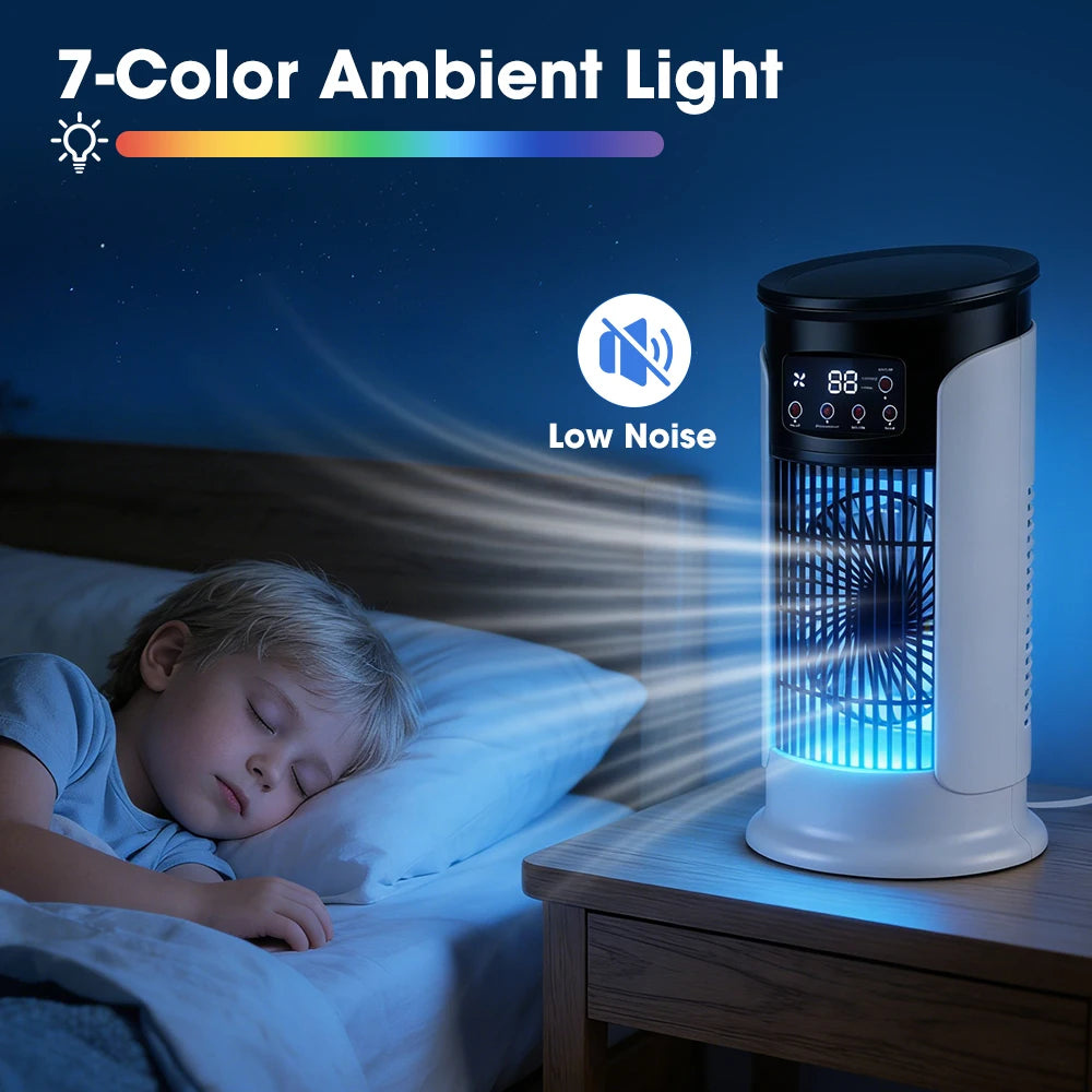 Ventilador doméstico 3 en 1, aire acondicionado portátil, y enfriador de aire de 6 velocidades