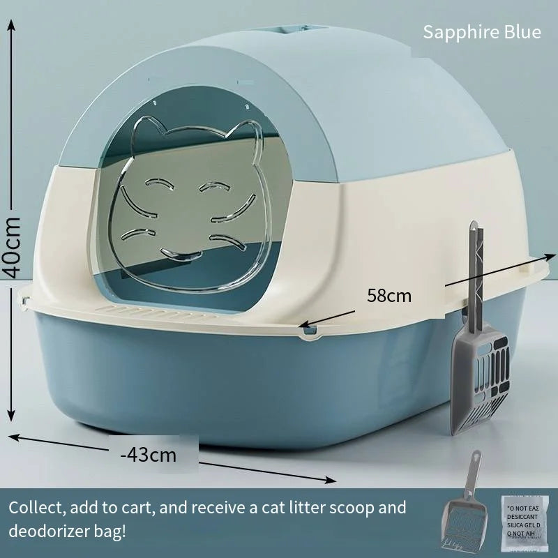 Caja de arena para gatos totalmente cerrada