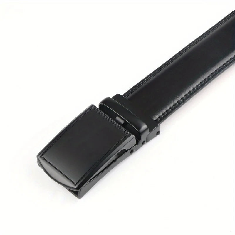Cinturón de Piel Genuina para Hombre con Hebilla Automática Ajustable