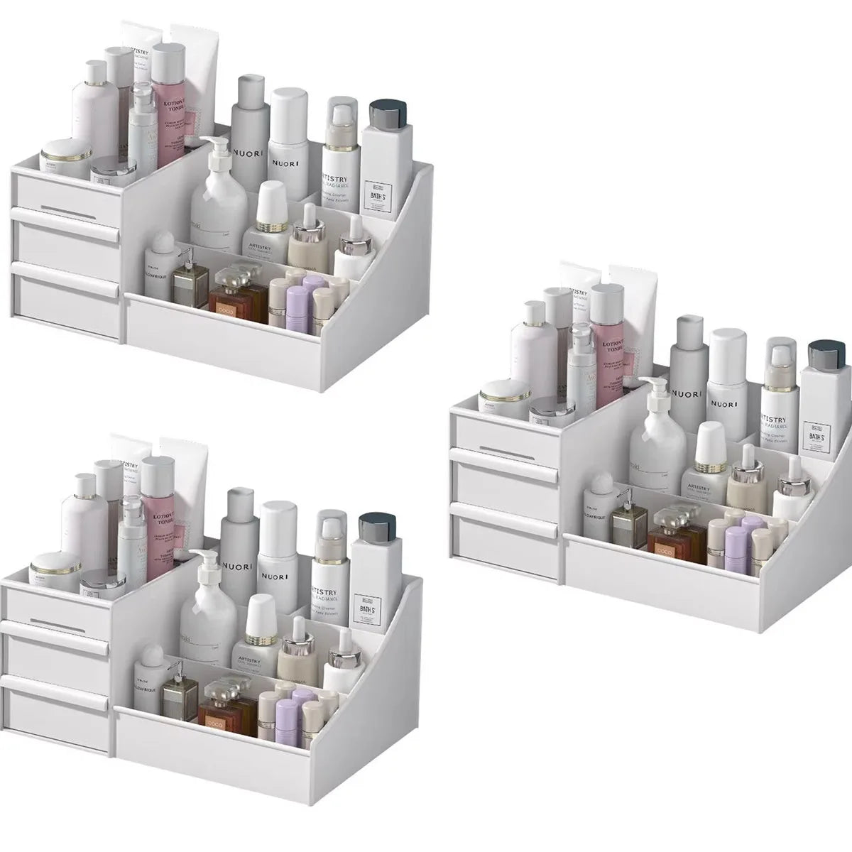 Organizador de Maquillaje con Cajón Blanco