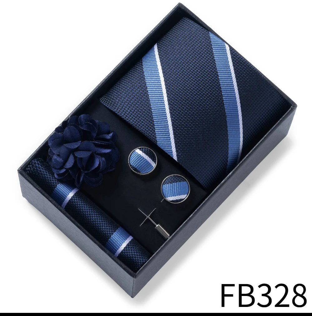 Set de Corbata Dorada de Lujo para Hombre en Caja de Regalo Premium
