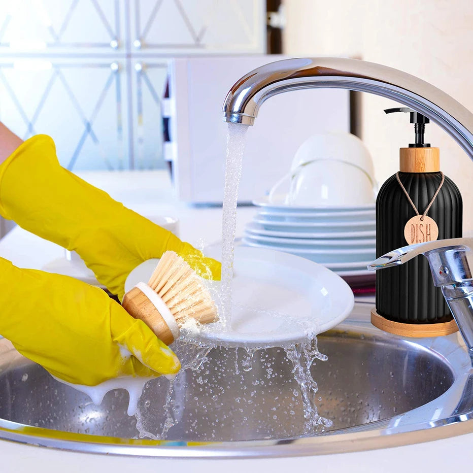 Set de Dispensadores de Jabón Negro para Cocina