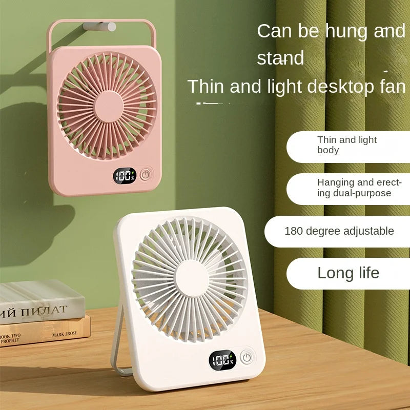 Ventilador de Escritorio Portátil, Ventilador Recargable USB 180 °