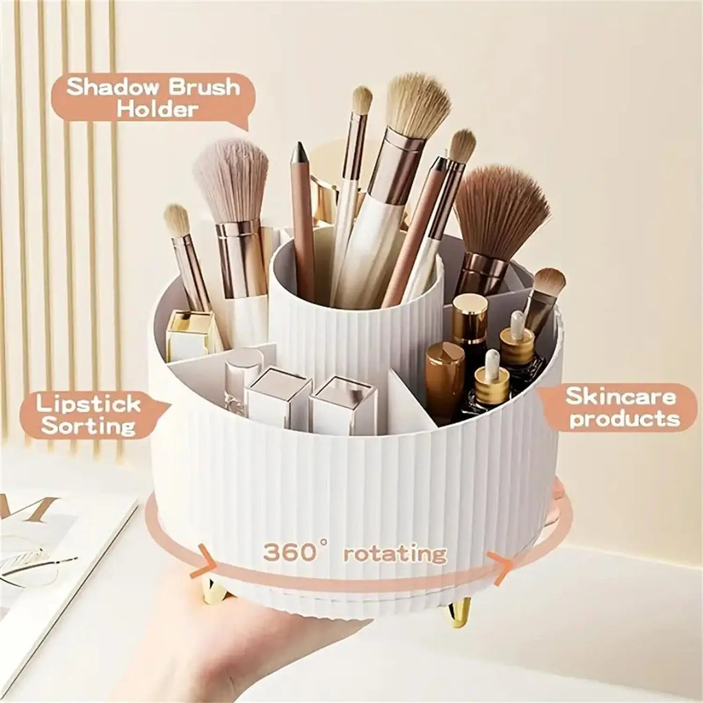 Organizador de maquillaje giratorio y almacenamiento de cosméticos