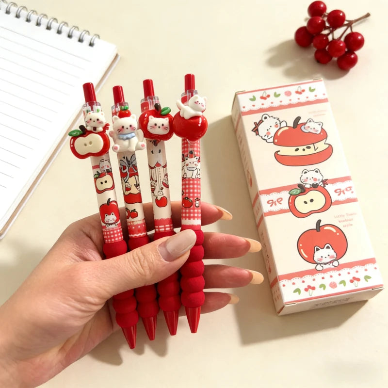 Bolígrafo de Gel Kawaii Apple Cat