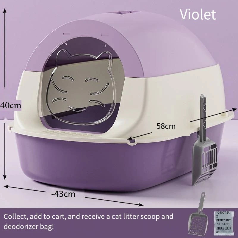 Caja de arena para gatos totalmente cerrada