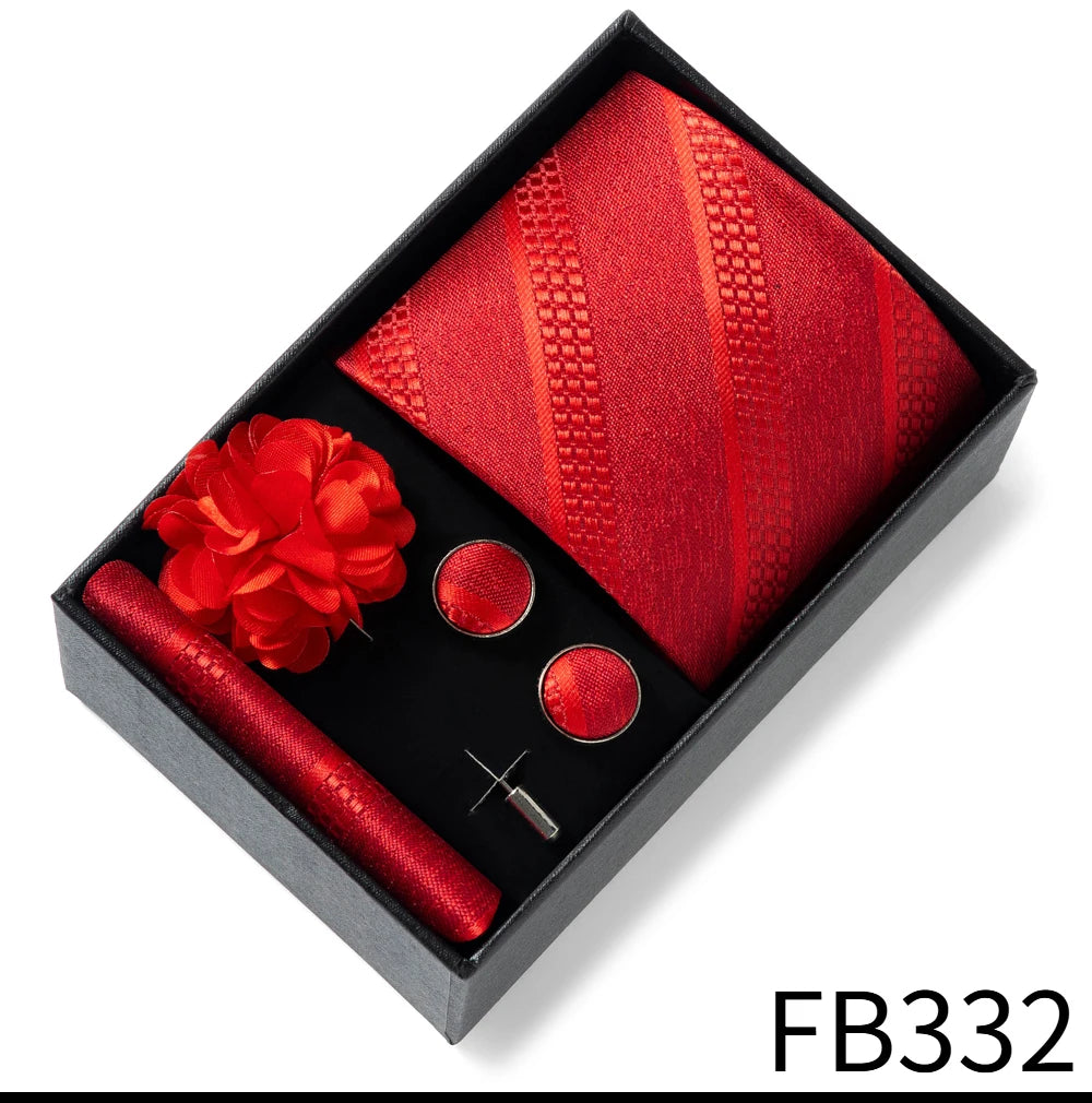 Set de Corbata Dorada de Lujo para Hombre en Caja de Regalo Premium