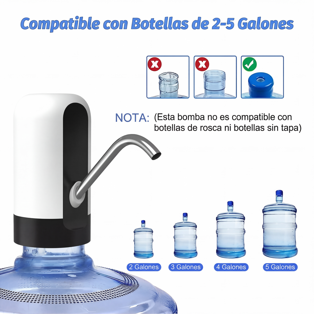 Dispensador de Agua Eléctrico para Garrafón