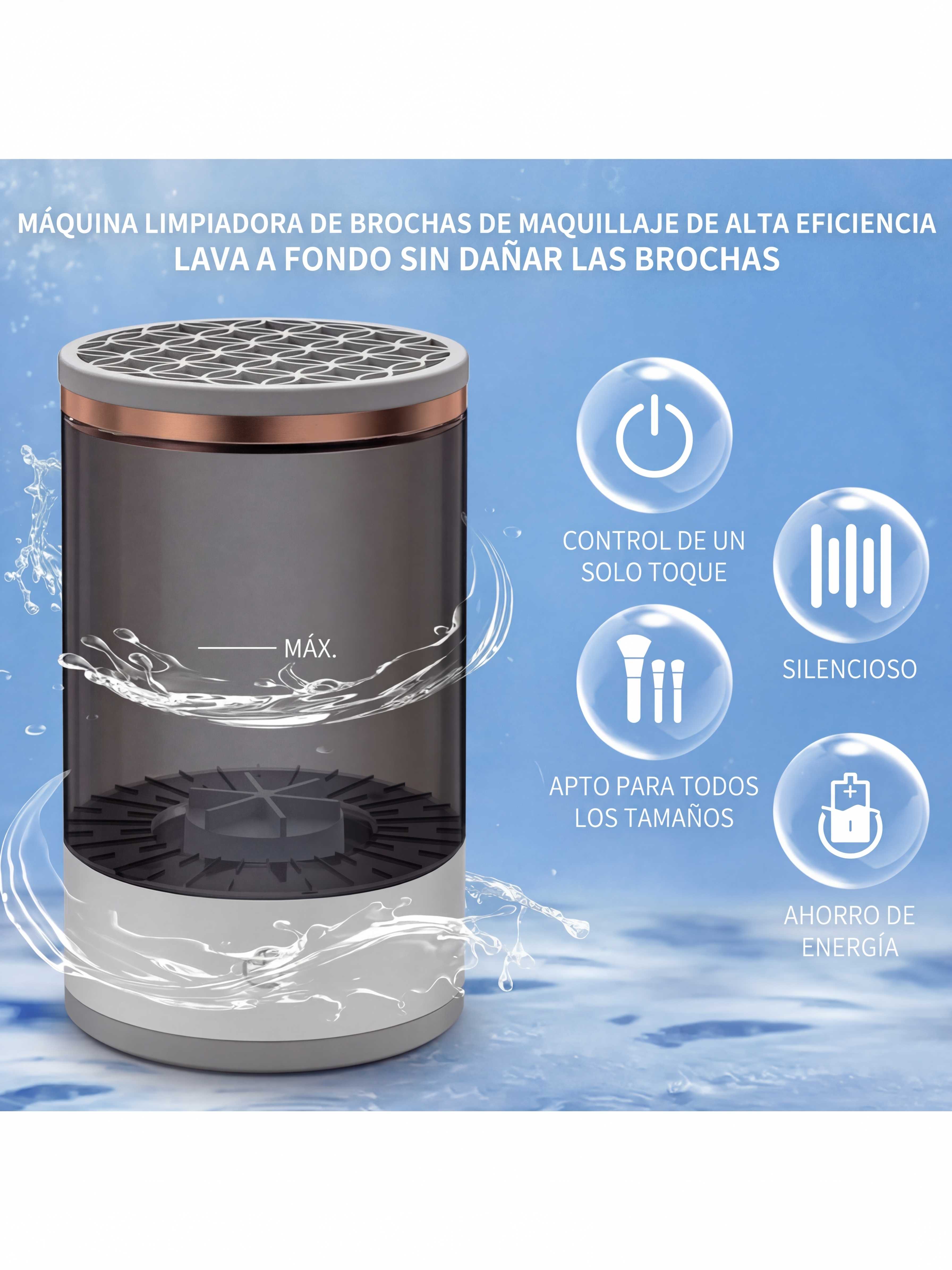 Limpiador Eléctrico de Brochas de Maquillaje